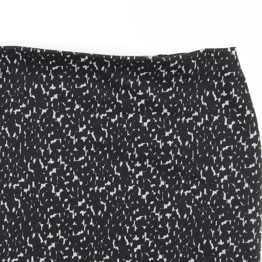 Marks and Spencer Womens Black Geometric  Straight & Pencil Skirt Size 32 in