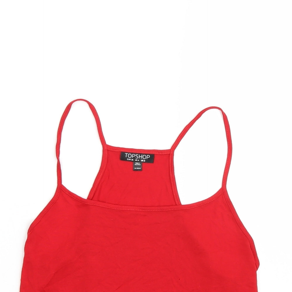 Topshop Womens Red   Cropped Tank Size 8