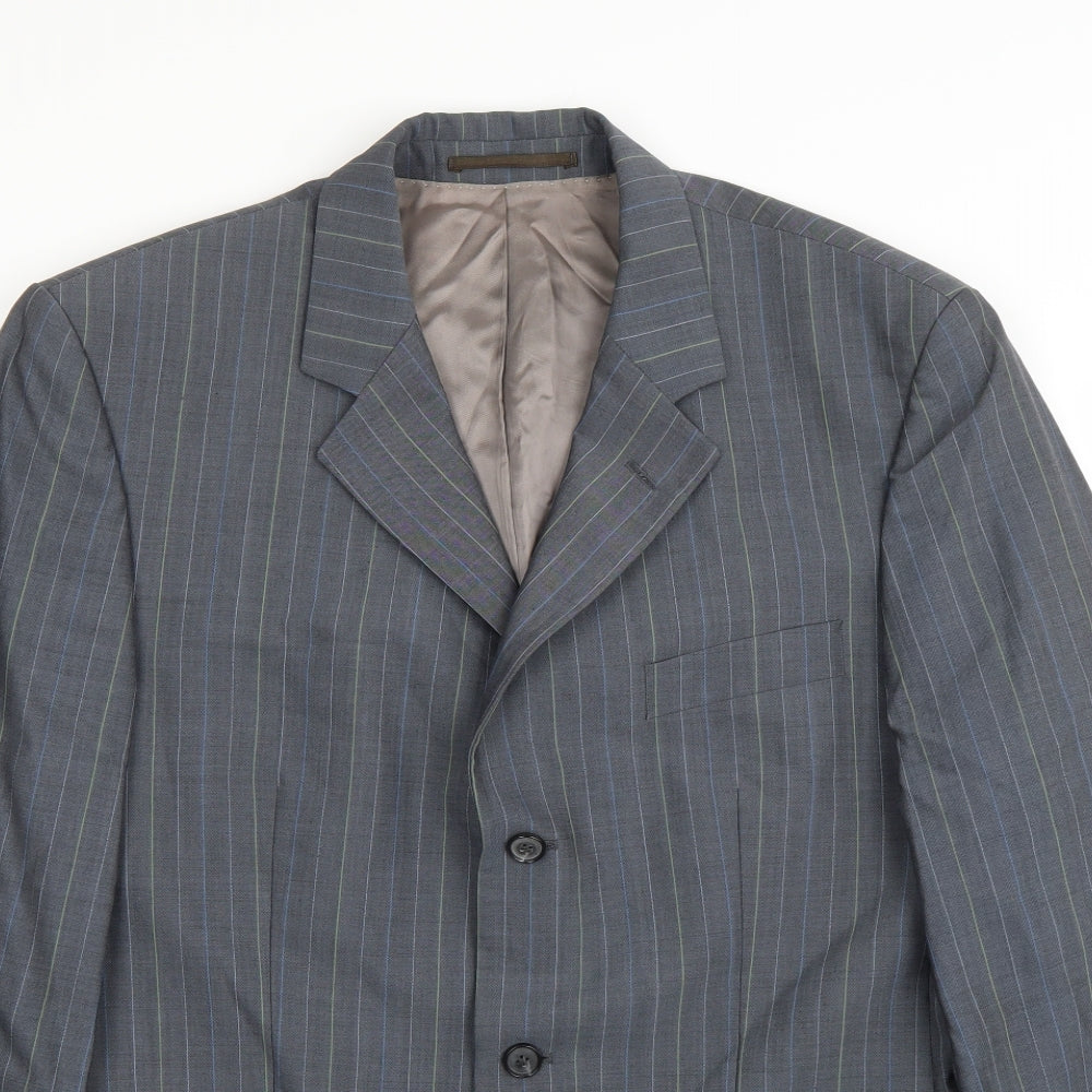 STONES Mens Grey   Jacket Suit Jacket Size 40
