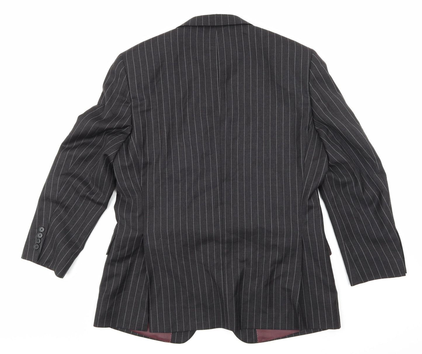Deha Villand Mens Grey Striped  Jacket Suit Jacket Size 42