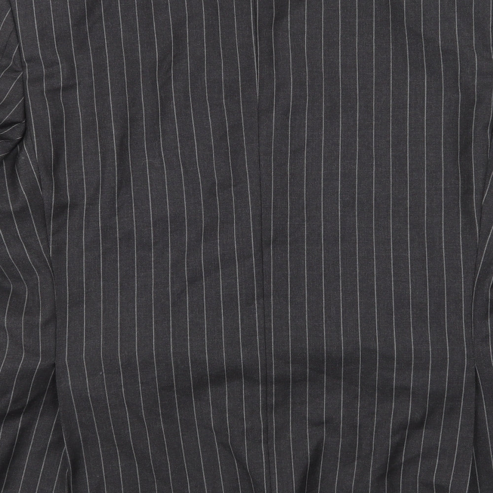 Deha Villand Mens Grey Striped  Jacket Suit Jacket Size 42