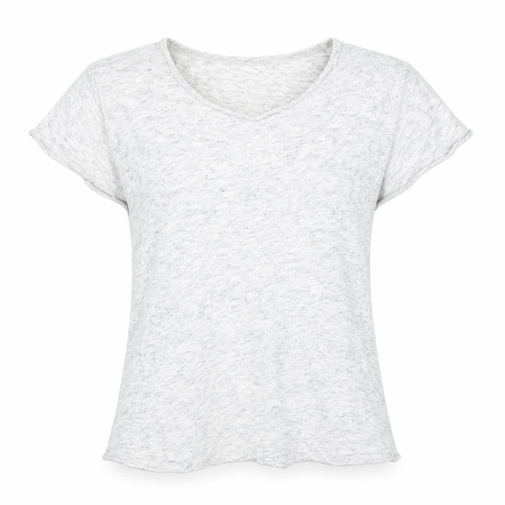 Front view of Moss Copenhagen women’s grey basic t-shirt, size S