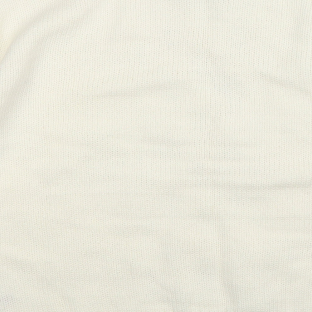 Peacocks Womens White  Knit Pullover Jumper Size 18