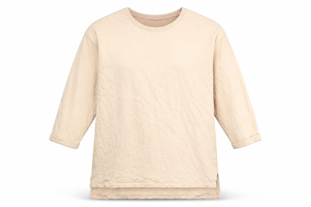 Front view of Divided women’s beige pullover sweatshirt, size S, - oversized