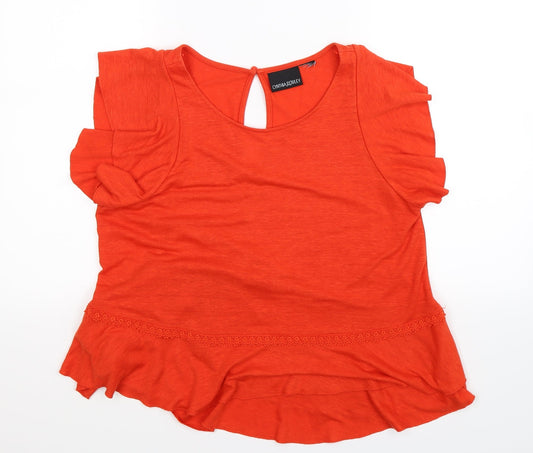 Cynthia Rowley Womens Orange   Basic Blouse Size 14