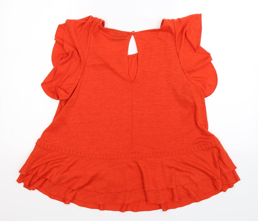 Cynthia Rowley Womens Orange   Basic Blouse Size 14