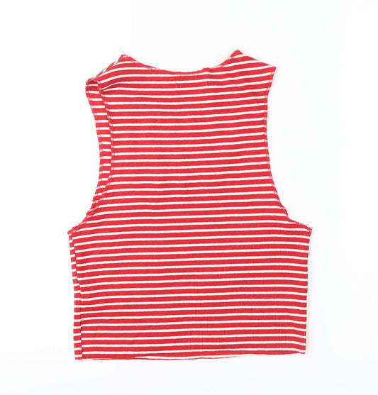 Zara Womens Red Striped  Basic Tank Size S