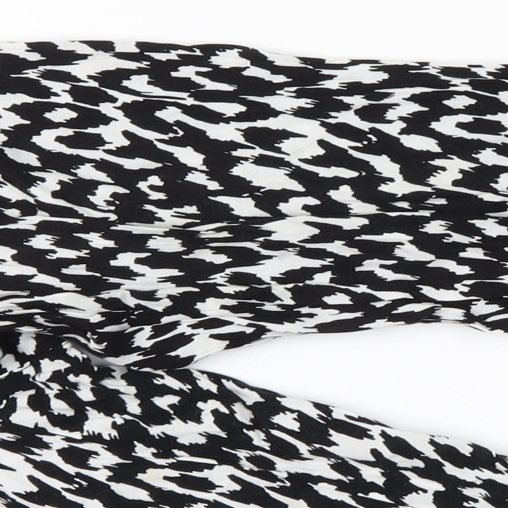 H&M Womens Black Animal Print  Sweatpants Trousers Size 14 L26 in