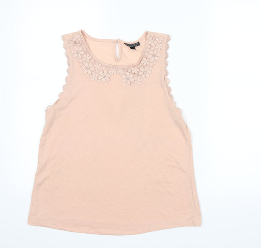 Topshop Womens Beige   Basic Blouse Size 10