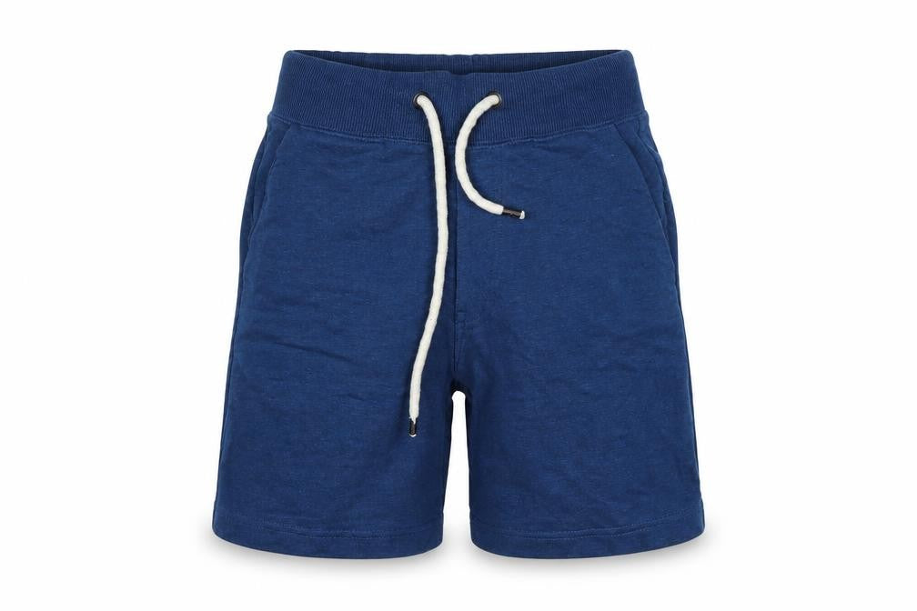 Front view of Berkshire men’s blue sweat shorts, size XS