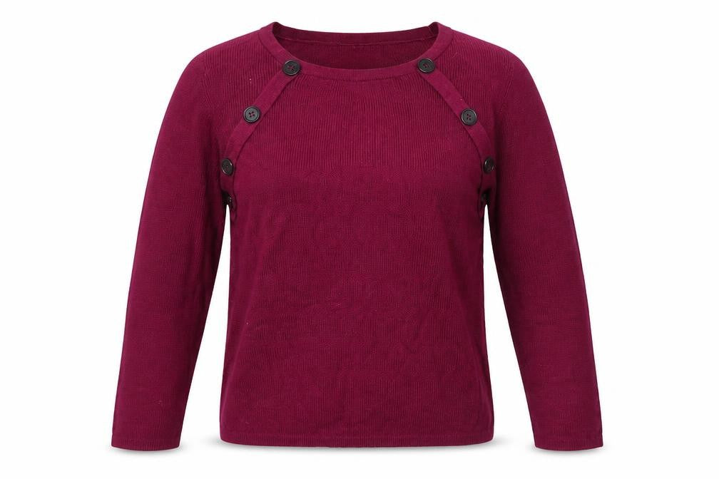 Front view of Next women’s purple jumper, size UK 10