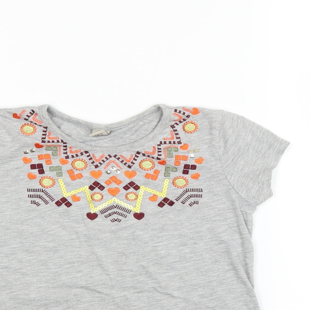 TU  Girls Grey   Basic T-Shirt Size 7 Years