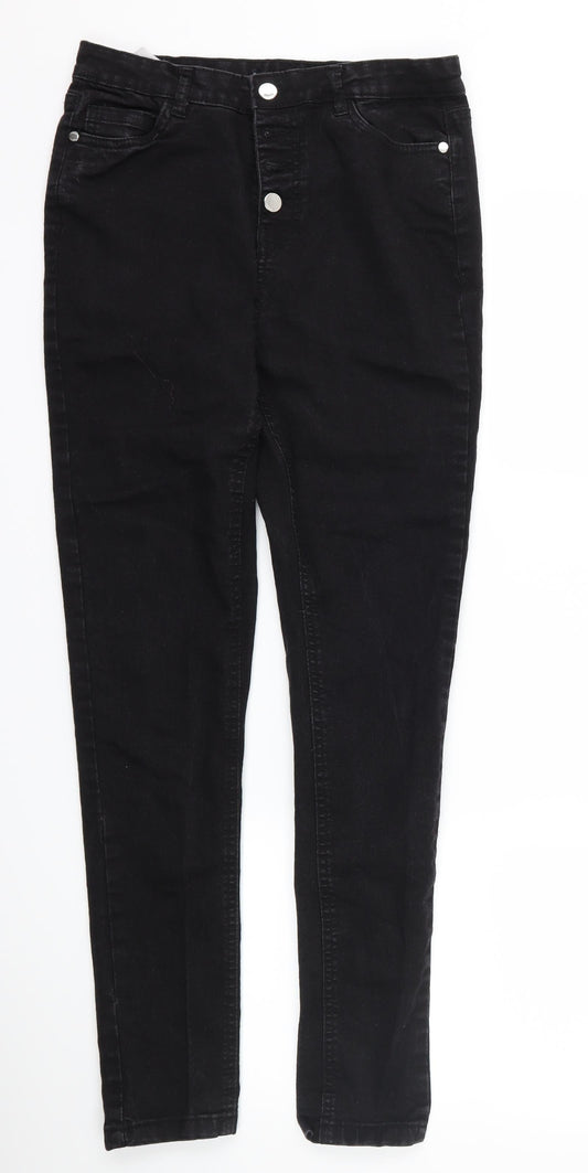 Studio Womens Black  Denim Skinny Jeans Size 10 L28 in
