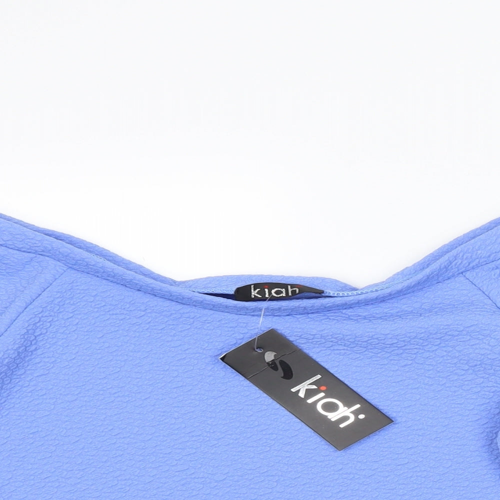 Kiah Womens Blue   Cropped T-Shirt Size 12