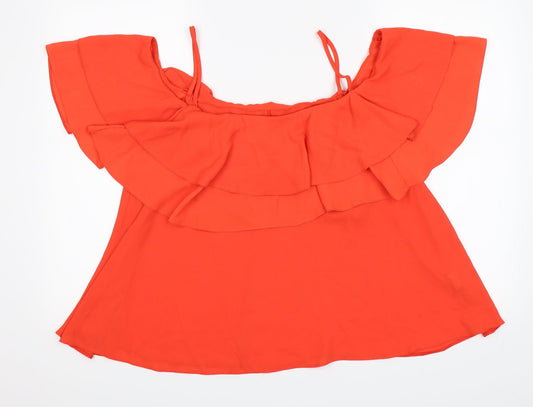Pimark Womens Orange   Basic Blouse Size 16