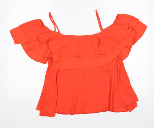 Pimark Womens Orange   Basic Blouse Size 16