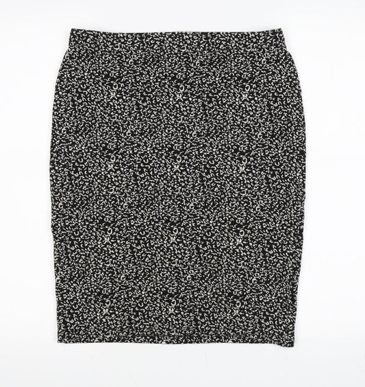 Papaya Womens Black Floral  A-Line Skirt Size 12