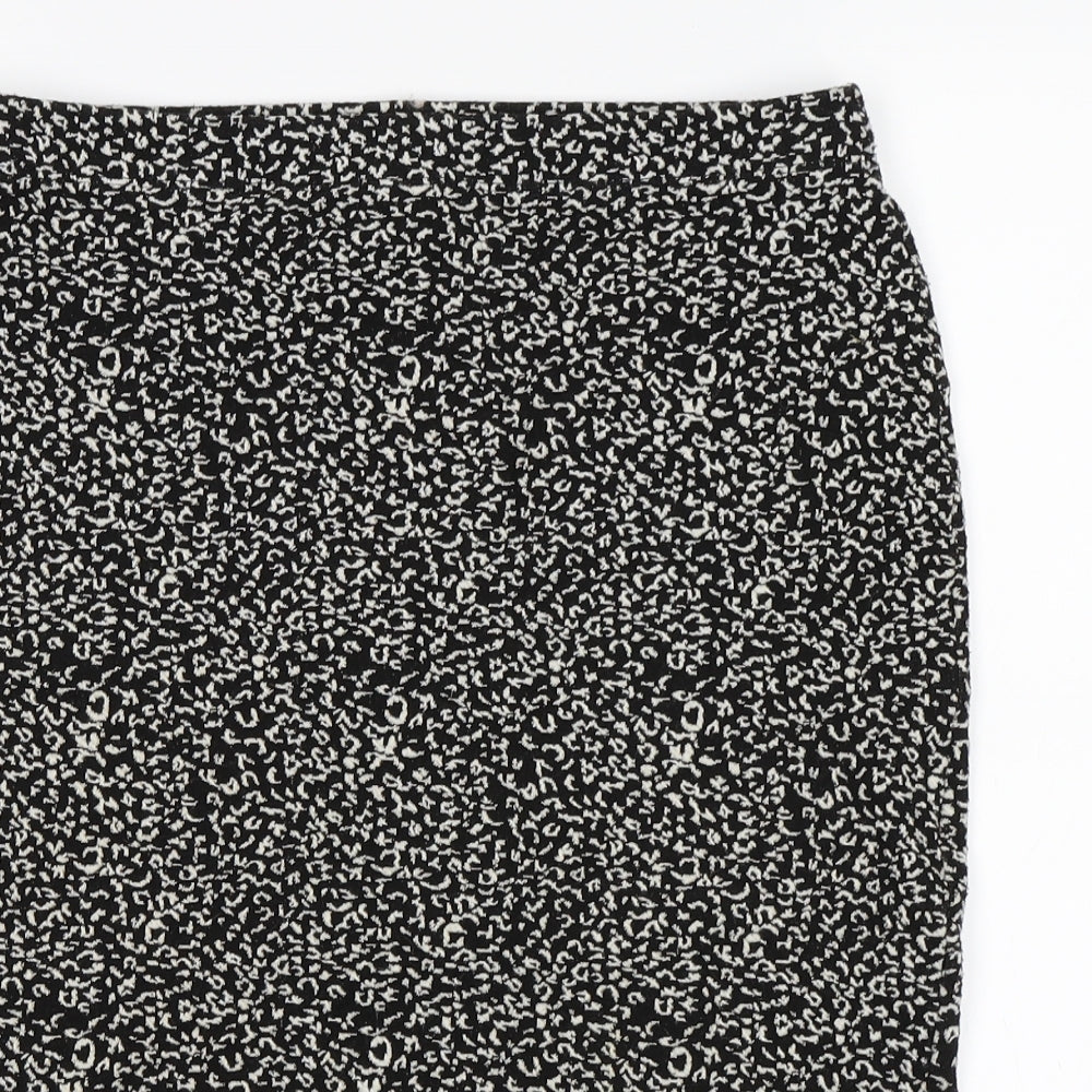 Papaya Womens Black Floral  A-Line Skirt Size 12