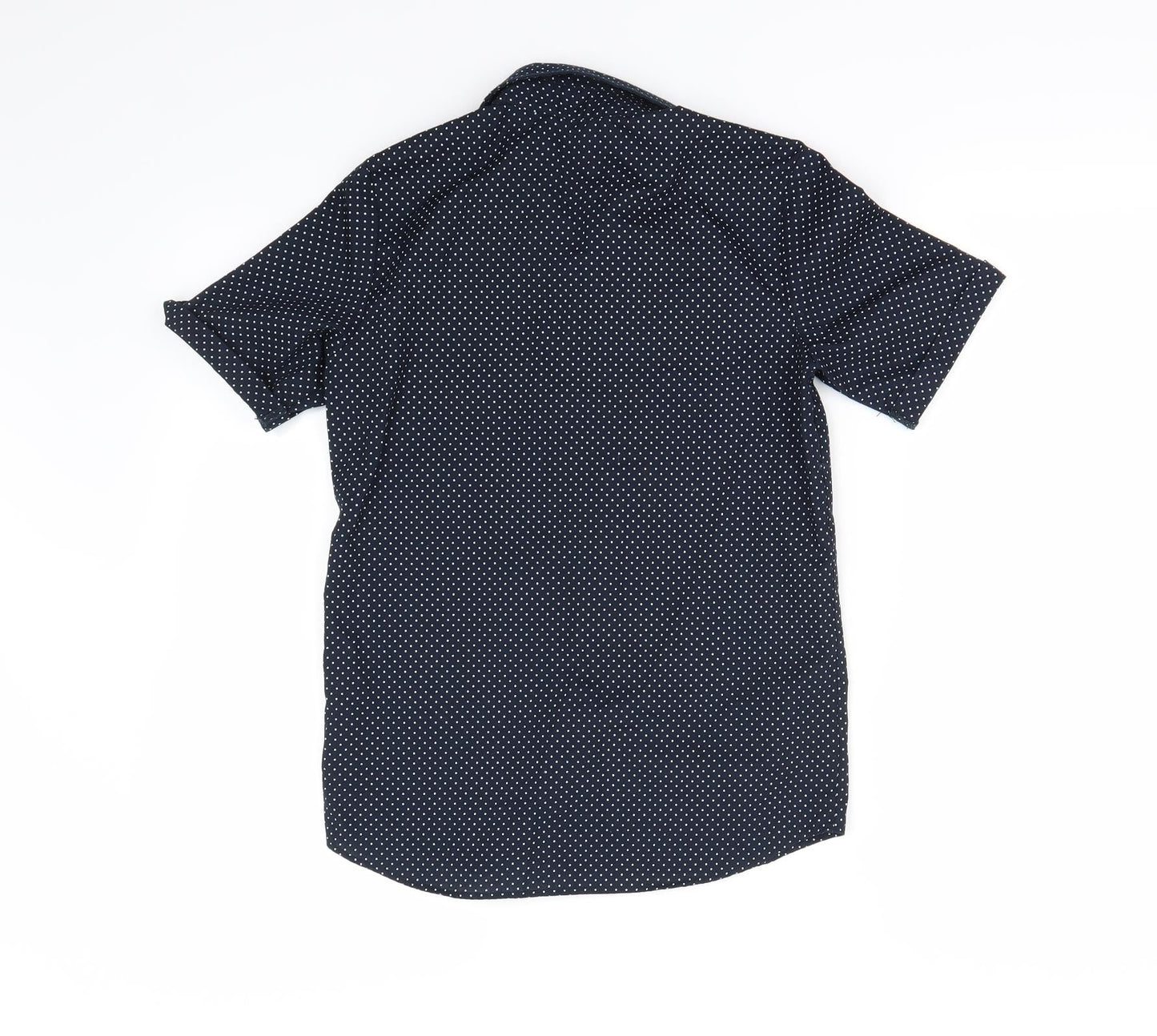 H&M Boys Blue Polka Dot  Basic Button-Up Size 8-9 Years