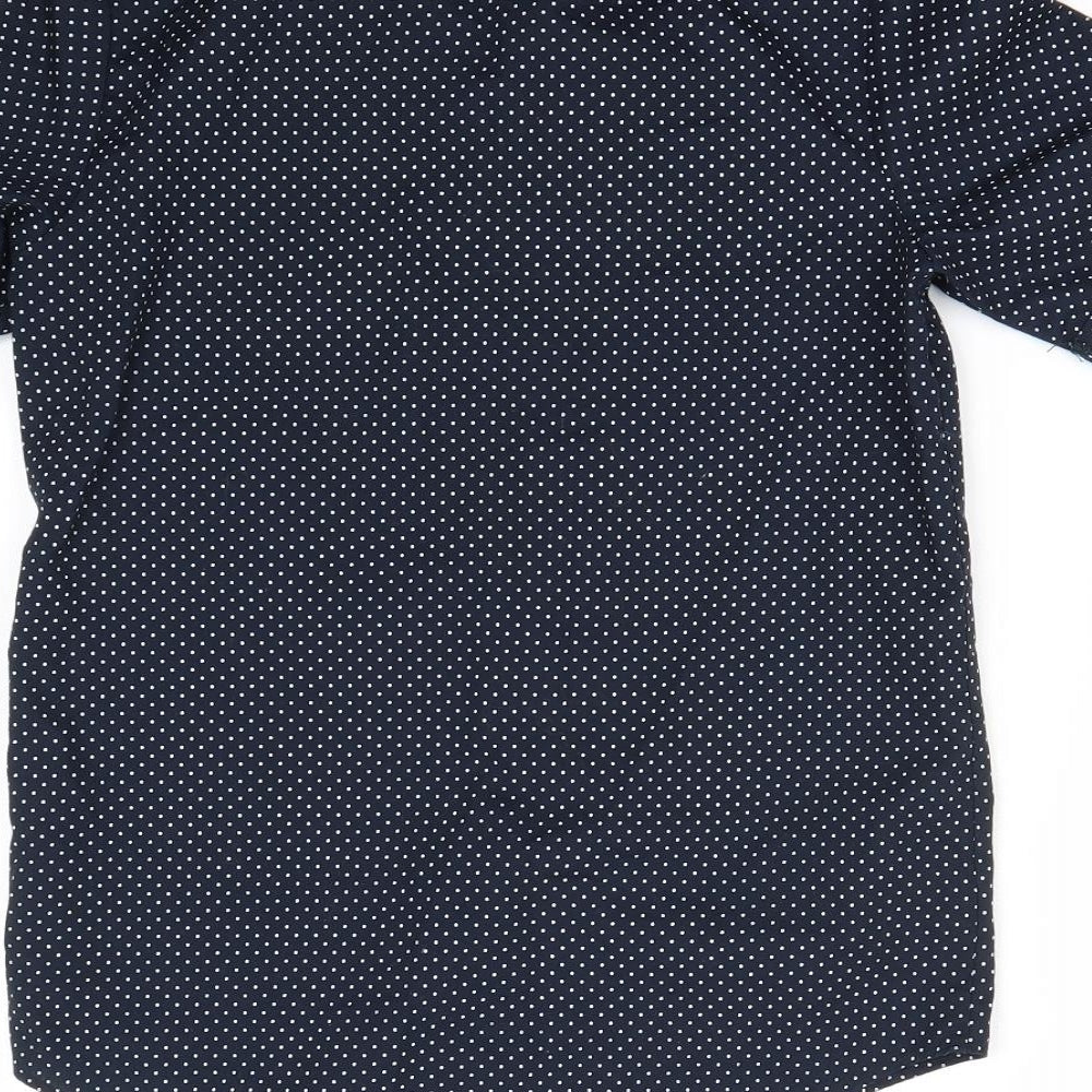 H&M Boys Blue Polka Dot  Basic Button-Up Size 8-9 Years