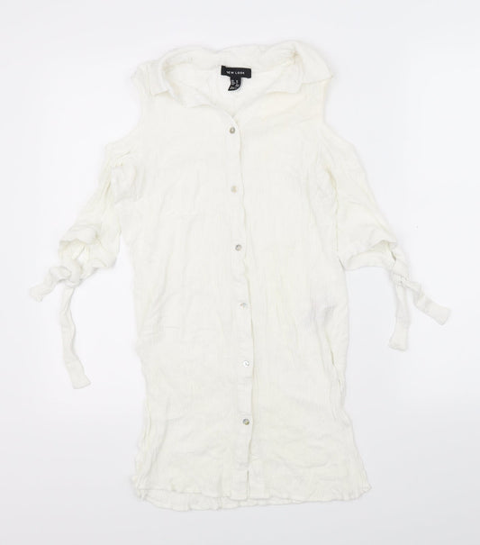 New Look Womens White   Basic Button-Up Size M