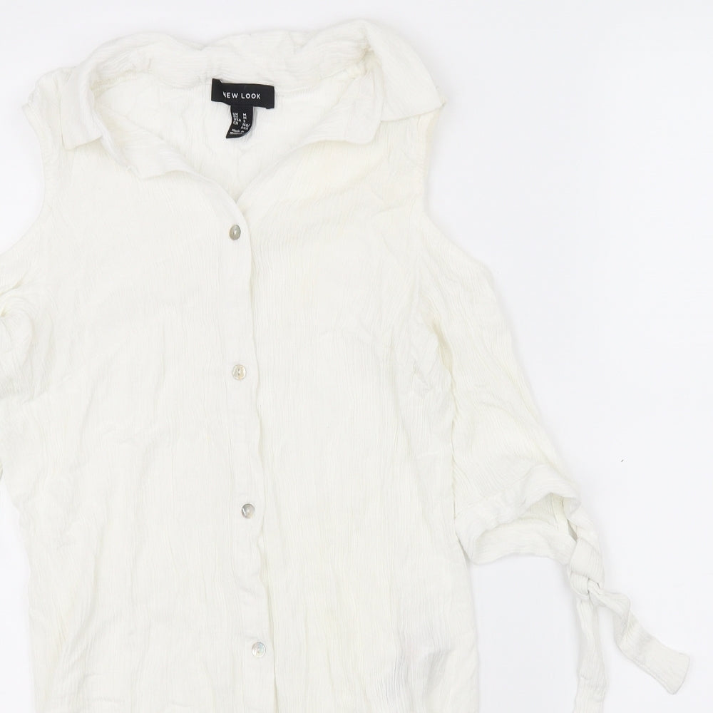 New Look Womens White   Basic Button-Up Size M