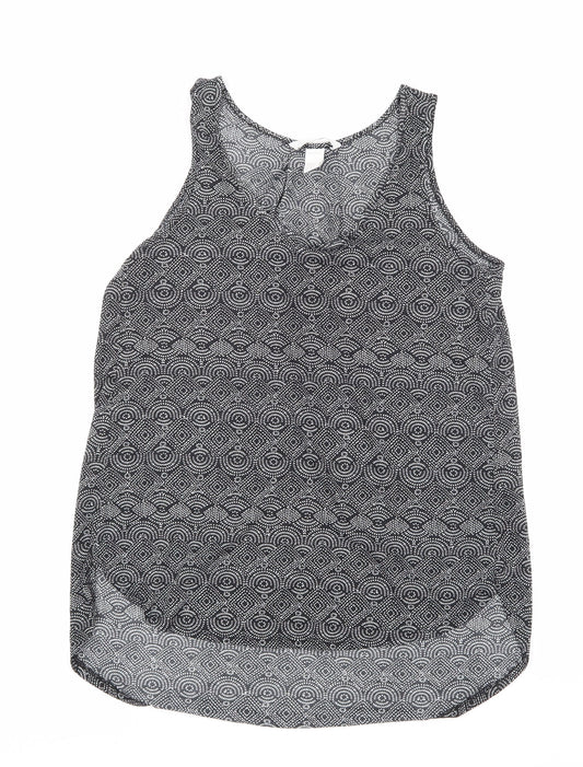H&M Womens Black Geometric  Basic Tank Size S