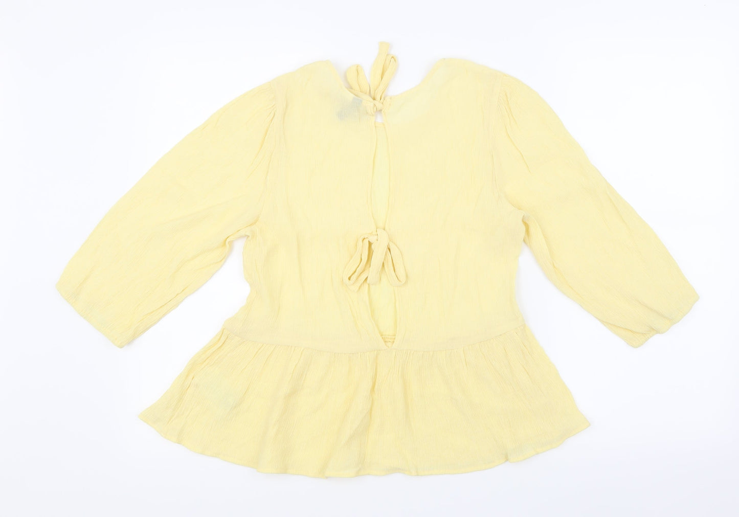 H&M Womens Yellow   Basic Blouse Size 10