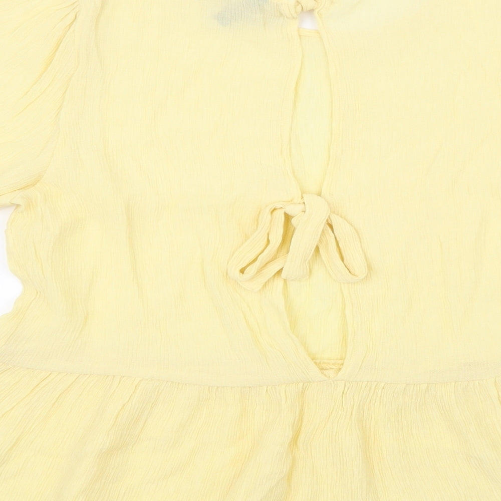 H&M Womens Yellow   Basic Blouse Size 10