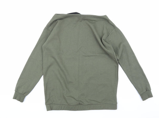 Boohoo Womens Green   Pullover Sweatshirt Size S