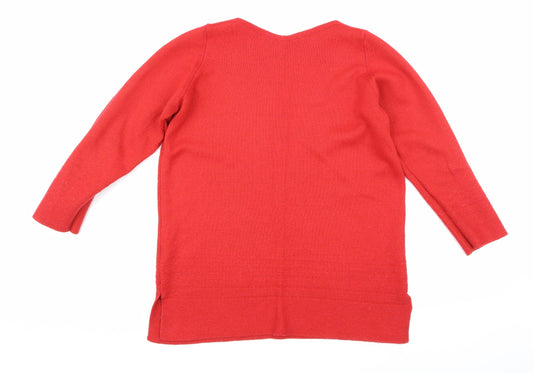 Marks and Spencer Womens Red  Knit Pullover Jumper Size 14