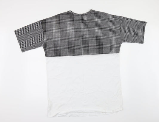 ASOS Womens Multicoloured Check  Basic T-Shirt Size 8