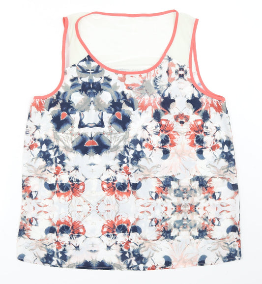 Only Womens Blue Floral  Basic Tank Size 42