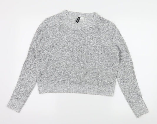 H&M Womens Grey  Knit Pullover Jumper Size M