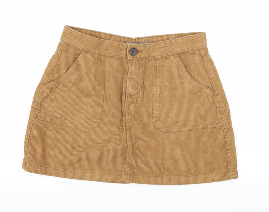 Denim & Co. Womens Brown  Corduroy A-Line Skirt Size 12