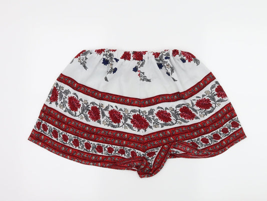 Love & Other things Womens White Floral  Hot Pants Shorts Size L