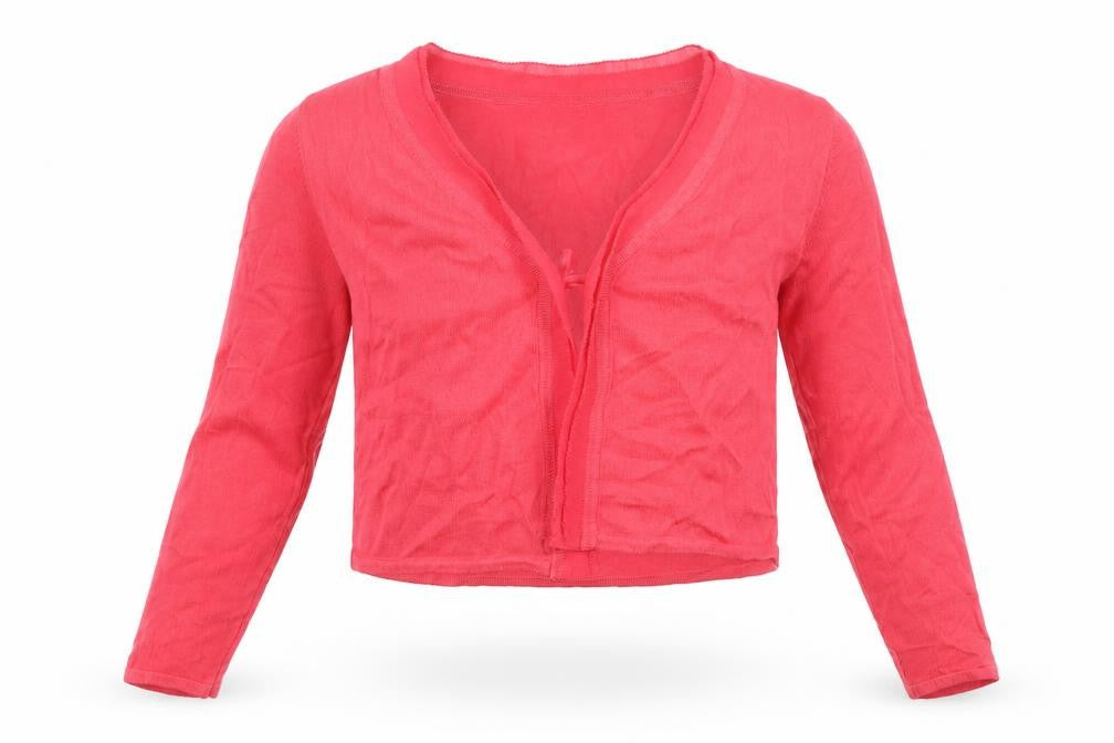Front view of Derhy Kids girls’ pink cardigan jumper, size 11-12, years