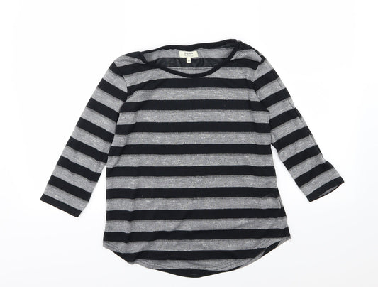 Papata Womens Grey Striped Knit Pullover Jumper Size 10