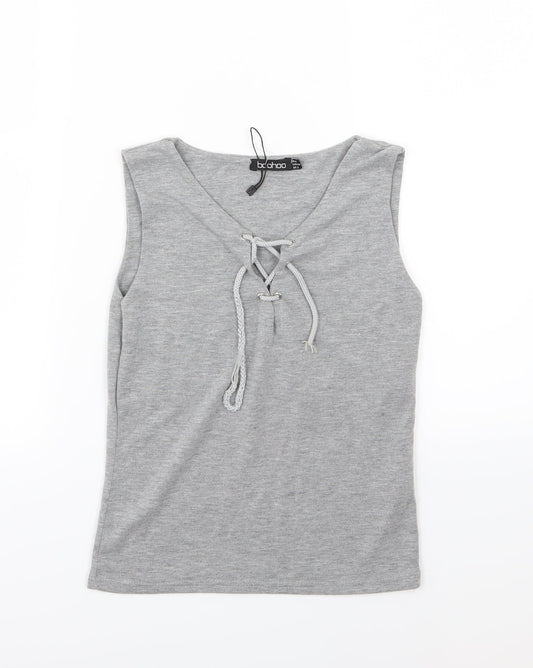 Boohoo Womens Grey  Jersey Basic Tank Size 6