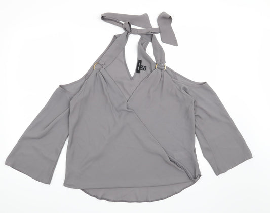 New Look Womens Grey   Basic Blouse Size 12
