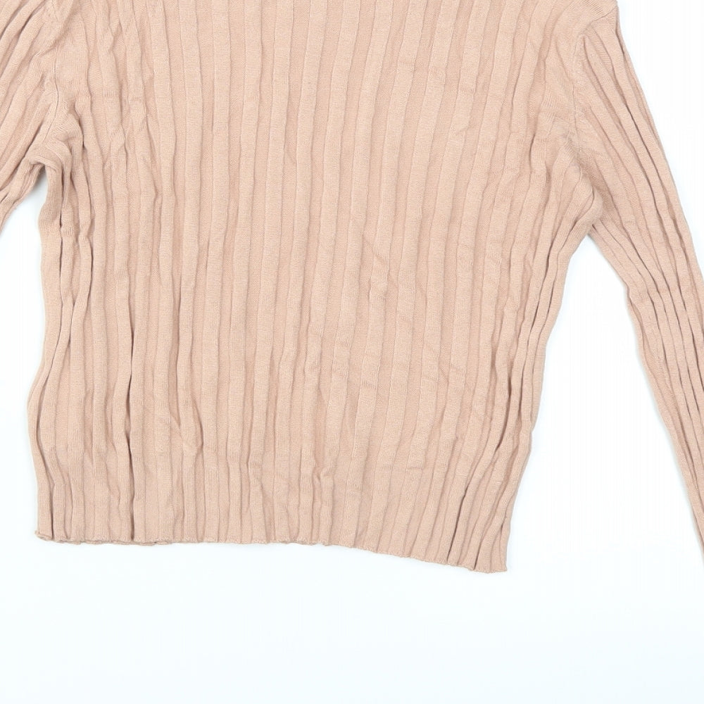 Bershka Womens Pink  Knit Pullover Jumper Size L