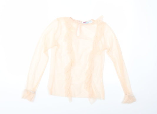 Pink Vanilla Womens Pink   Basic Blouse Size 10