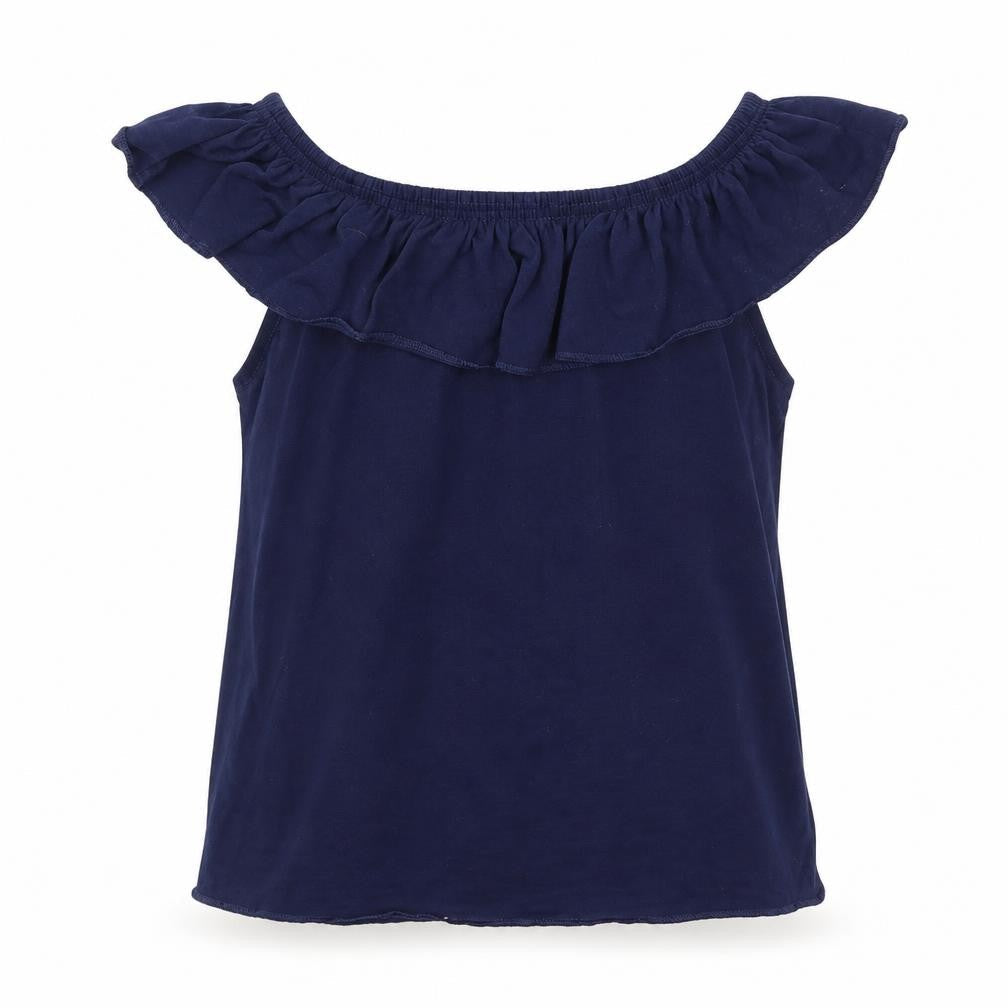 Front view of H&M girls’ blue basic blouse, size 6, years