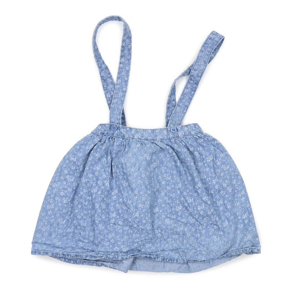 Front view of George girls’ blue floral a-line skirt, size 5-6, years - dungaree