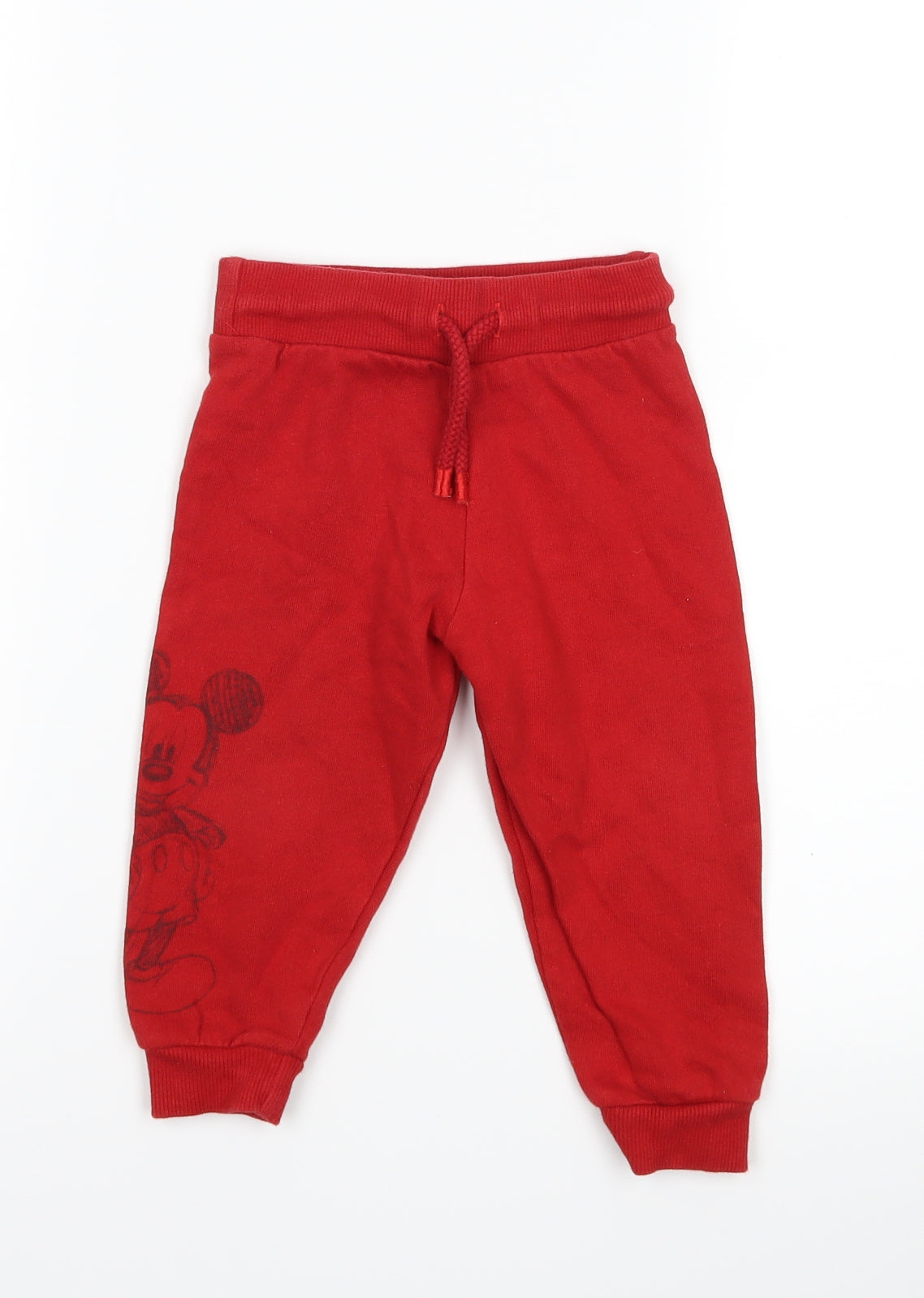 F&F Boys Red   Jogger Trousers Size 12-18 Months  - Disney Mickey Mouse