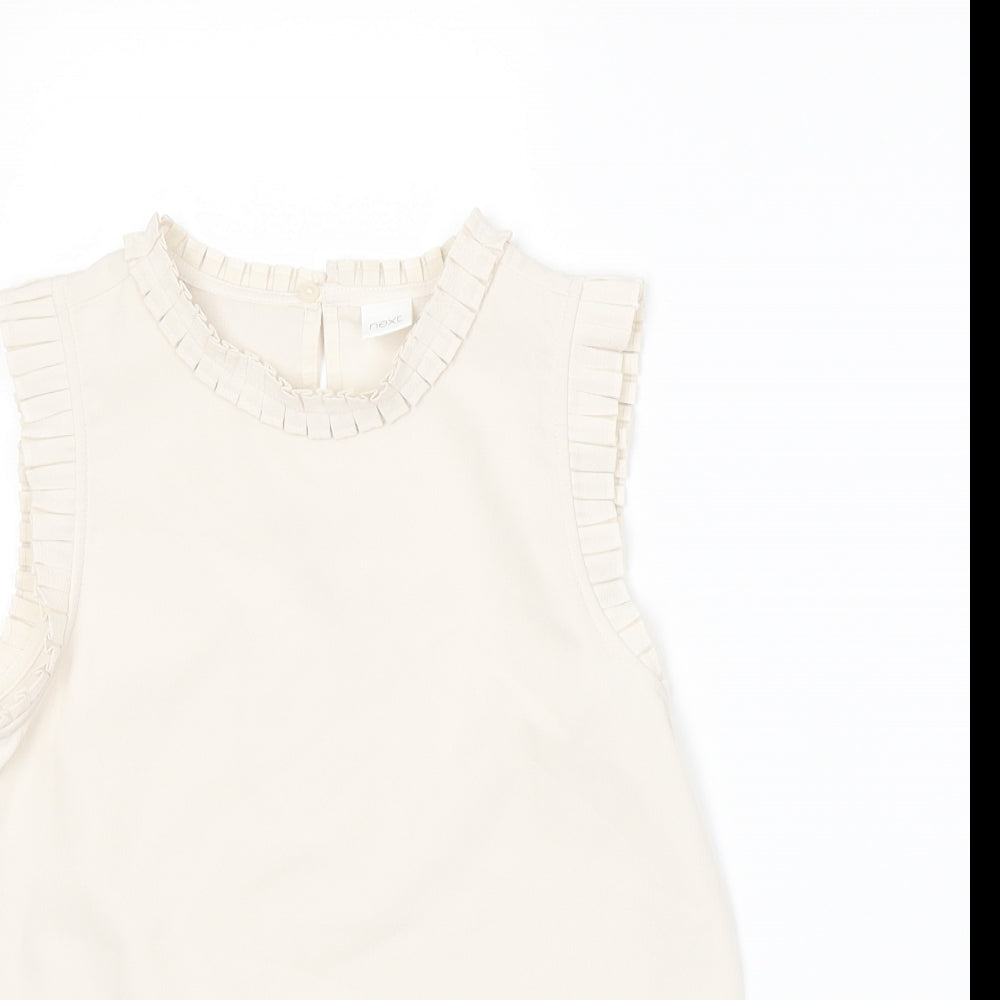 NEXT Girls Beige   Basic Blouse Size 9 Years