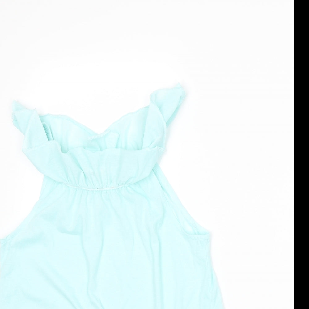 H&M Girls Blue   Basic Tank Size 6-7 Years