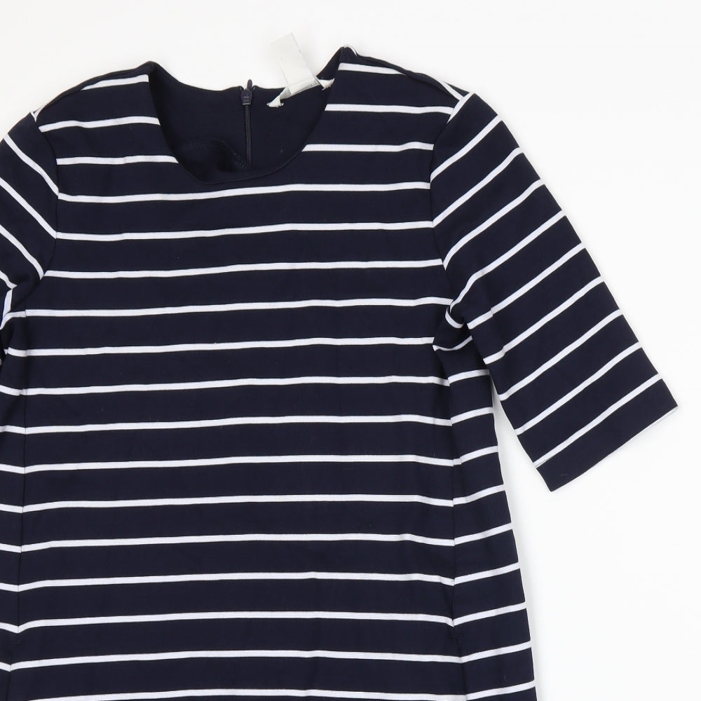 H&M Womens Blue Striped  A-Line  Size S