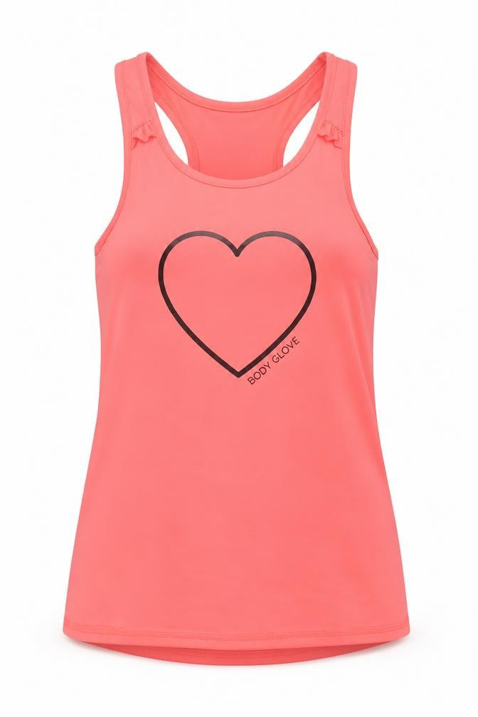 Front view of Body Glove women’s pink basic tank, size UK 8