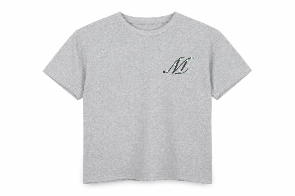 Front view of Topshop women’s grey basic t-shirt, size UK 8